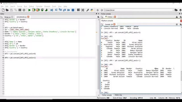 Python Pandas Tutorial | Concatenate Pandas Dataframe - P12 смотреть онлайн
