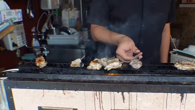 Японская уличная еда - Курица на гриле