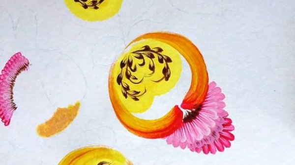 Райские яблочки. Петриковская роспись. Paradise apples. Folk painting