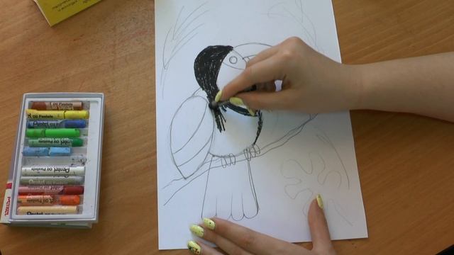 Рисуем ТУКАНА пастельными мелками вместе с детьми :) смотреть онлайн