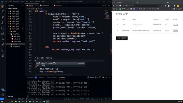 CRUD Operation | Database Read and Create Operation in Flask App [ Hindi ] | Flask Series - Ep09 смотреть онлайн