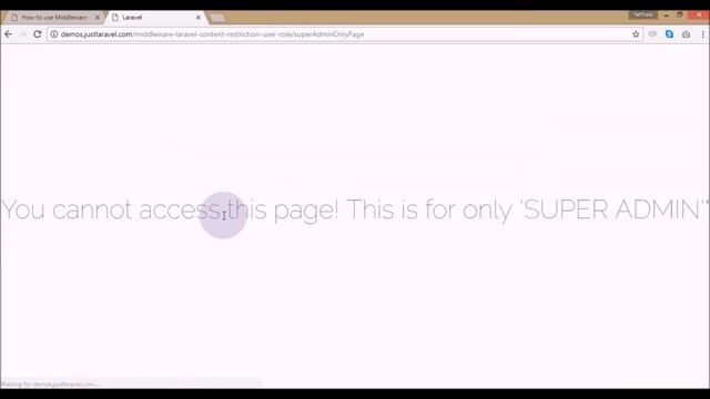 How to use Middleware in Laravel for content restriction based on user role - Demo смотреть онлайн