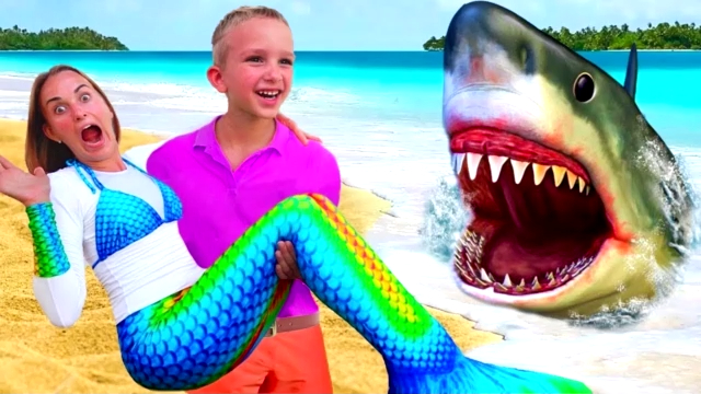 Смешные дети и забавная Акула! Джонни Джонни да папа песни потешки смотреть онлайн