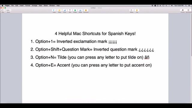 4 Helpful Spanish Keyboard Shortcuts For English Mac Users