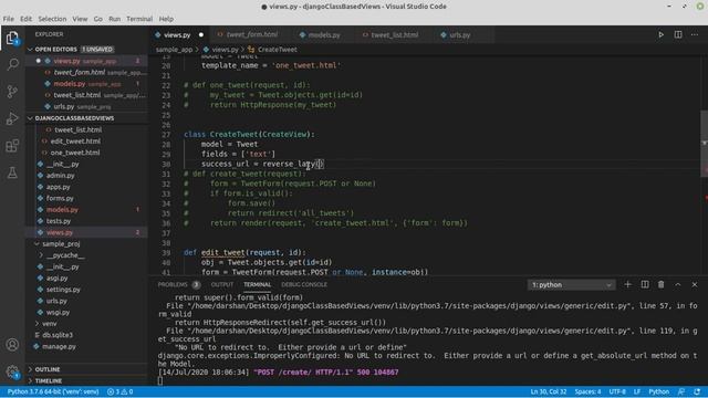 Django Class Based Views Tutorial смотреть онлайн