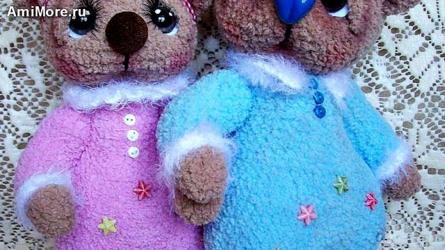 Амигуруми: схема Пижамных Мишек. Игрушки вязаные крючком - Free crochet patterns. смотреть онлайн