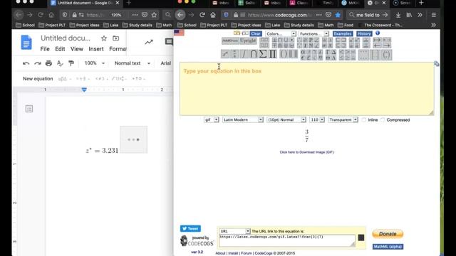 Add Codecog equation to Google doc смотреть онлайн