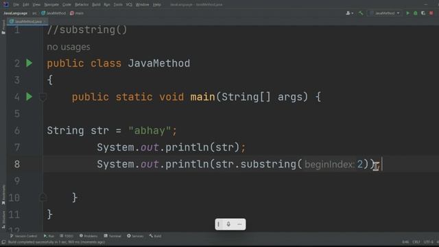 substring( ) method in Java смотреть онлайн