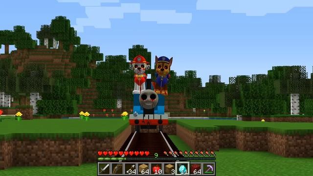 Thomas THE TANK ENGINE.EXE vs PAW PATROL.EXE in Minecraft смотреть онлайн