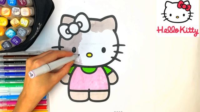 РАСКРАСКА КОТЕЙКА ?#hellokittydrawing #hellokitty #baby #раскраски #kitty #хелоукити #hellokitty