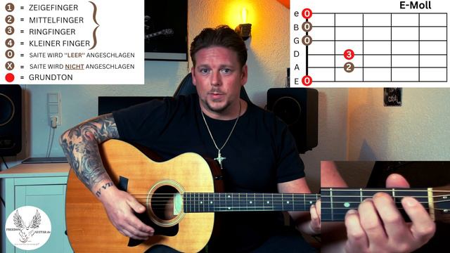 E-Moll Akkord auf der Gitarre greifen | Einfache Akkorde смотреть онлайн