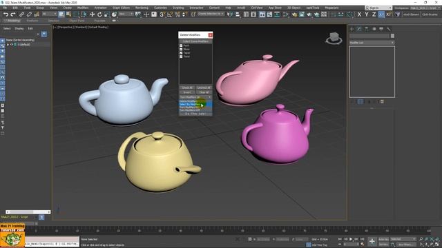 3ds max script course: 062 Delete Modifiers смотреть онлайн