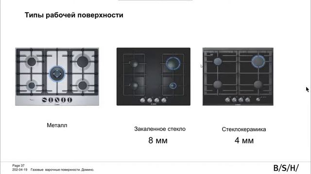 Газовые варочные поверхности бош