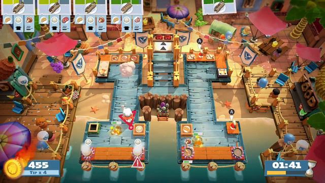 Overcooked! All You Can Eat World Food Festival - World 1 Level 3 - 4 Stars смотреть онлайн