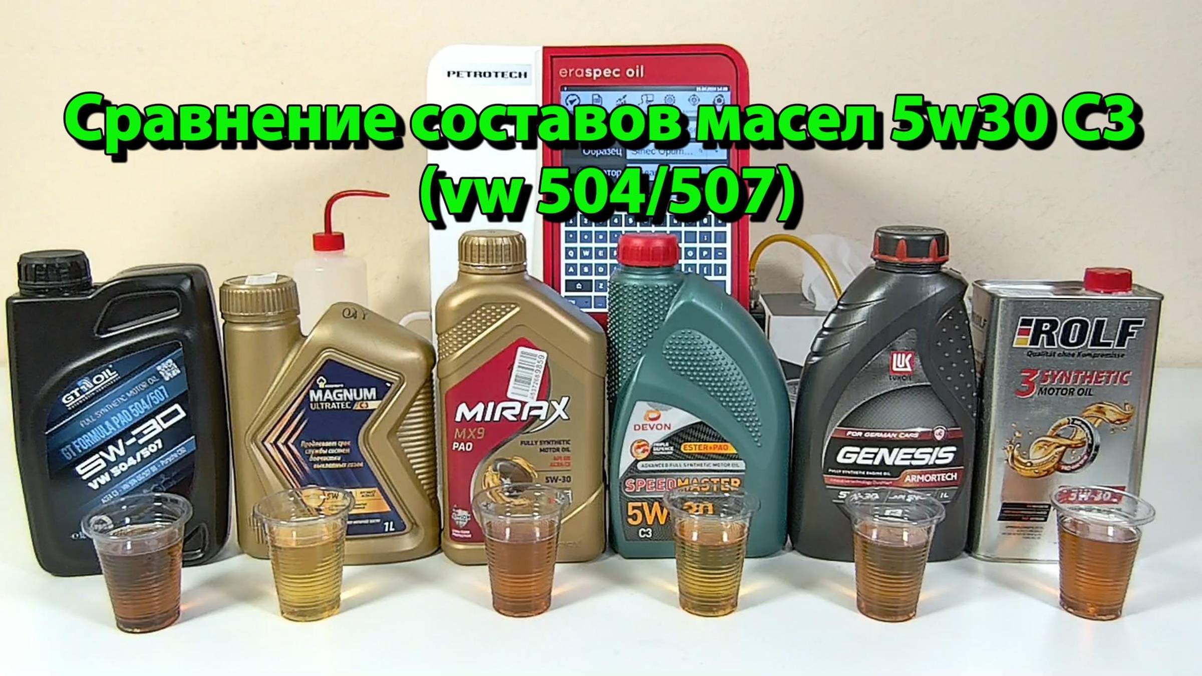 Сравнение составов масел 5w30 C3 (c допуском VW 504/507). смотреть онлайн
