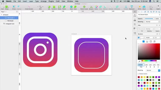 Learn How to Design Instagram Icon in Sketch App смотреть онлайн