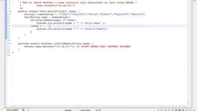 VALIDATE NAME USING REGEX IN JAVA смотреть онлайн