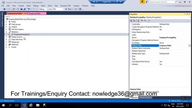 Create Foreign Key relation in Microsoft Dynamics 365 for Finance & Operations| Nowledge | Training смотреть онлайн