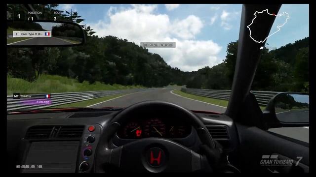 Gran Turismo™7:Nurburgring nordschleife, Honda Civic Type R 1998, vue fps смотреть онлайн