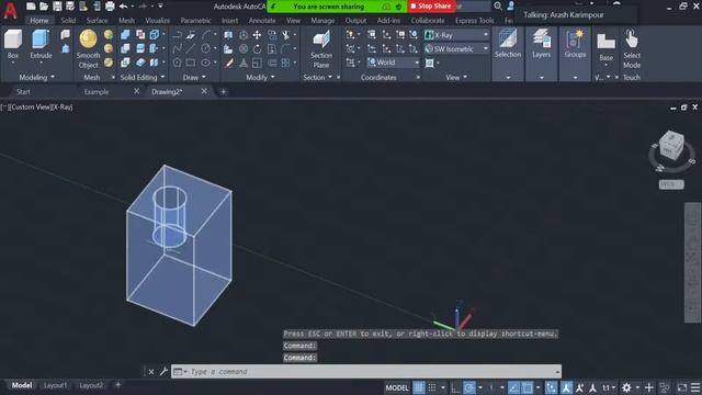 60: Cut Hole in 3D Drawing with Presspull (AutoCAD Tutorial) смотреть онлайн