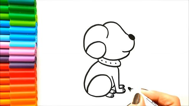 Как нарисовать милую собаку -очень легко. смотреть онлайн