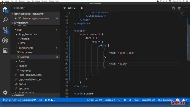 Learning NativeScript: Making the Application |packtpub.com смотреть онлайн