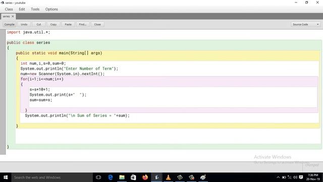 Print Series 1 11 111 1111……..n terms in Java Programming (Hindi) смотреть онлайн