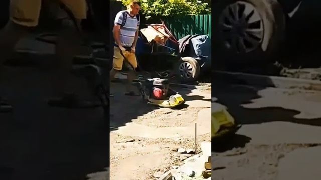 трамбовка подготовка основания укладка тротуарной плитки брусчатки смотреть онлайн