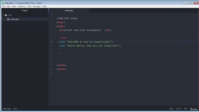 5 PHP PRINT ECHO Statements смотреть онлайн