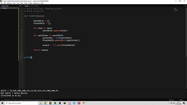 Python Quick Builds #2 - ASCII Converter смотреть онлайн