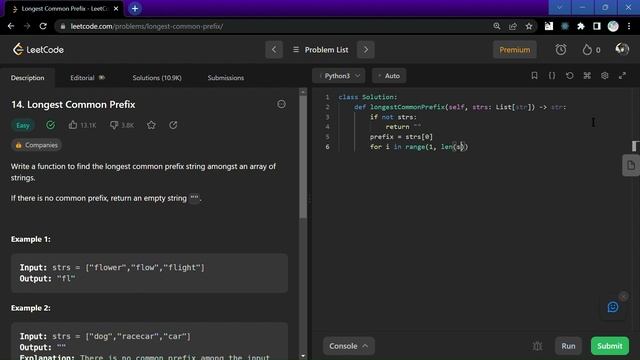 14. Longest Common Prefix | Python | Explanation | LeetCode Problems Solutions | @TradeNCode смотреть онлайн