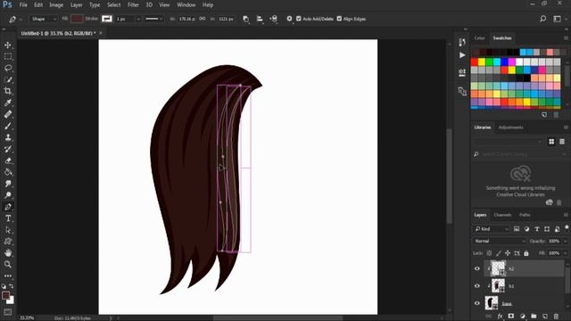 EASY HAIR process - Photoshop Pen Tool (Shape and Path) смотреть онлайн