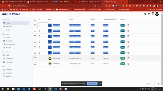 React Admin Dashboard Using Html , CSS, ReactJs , Line Chart , Material UI смотреть онлайн