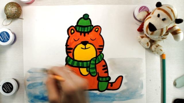 Рисуем Тигра! Как нарисовать Тигра? Как нарисовать белого медведя? смотреть онлайн