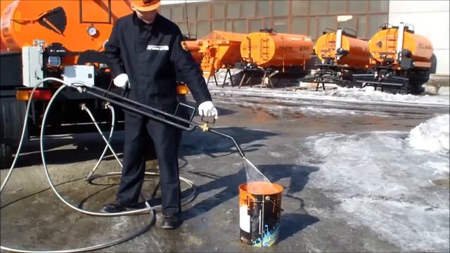 Битумозаливщик прицепной Р-45.БЗ 1500П, испытание смотреть онлайн