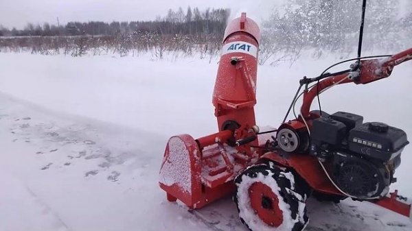Две оригинальные насадки для уборки снега на мотоблок Агат, Салют!