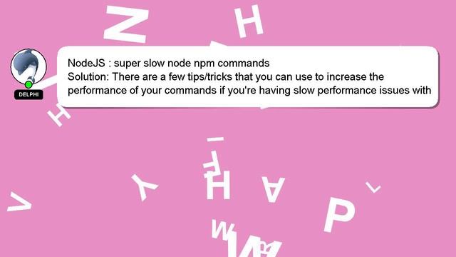 NodeJS : super slow node npm commands смотреть онлайн
