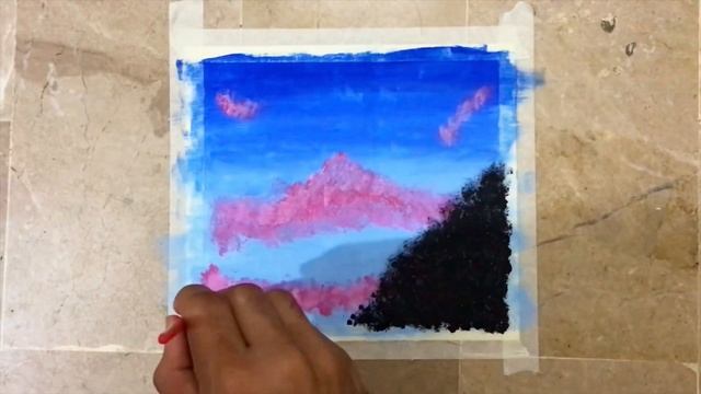 Cotton candy cloud and light ☁️ | posters colour painting nature easy | ? painting| step by step смотреть онлайн