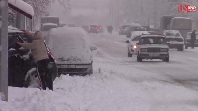 Цхинвал второй день подряд заваливает снегом. смотреть онлайн