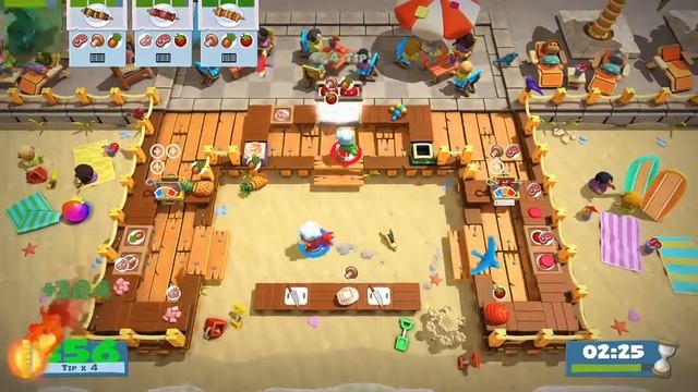 Overcooked 2 Surf 'n' Turf 2-1 4 star (2 player co-op) смотреть онлайн