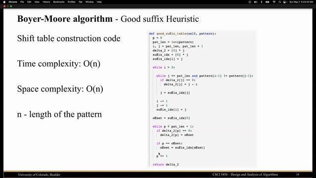 CSCI 5454 Boyer-Moore’s string matching algorithm смотреть онлайн