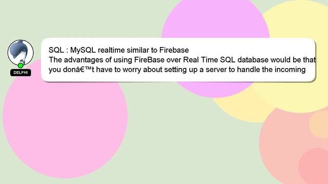 SQL : MySQL realtime similar to Firebase смотреть онлайн