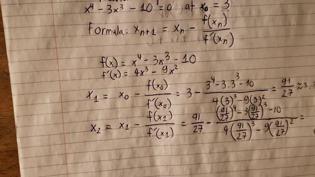 Calculus Help: Find the root of Equation using the Newton Raphson: x^4 - 3x^3 - 10 = 0 at x0 = 3 смотреть онлайн