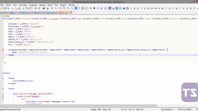 PHP MYSQL Registration form Part 4 - Lecture 79 (PHP Tutorial) смотреть онлайн