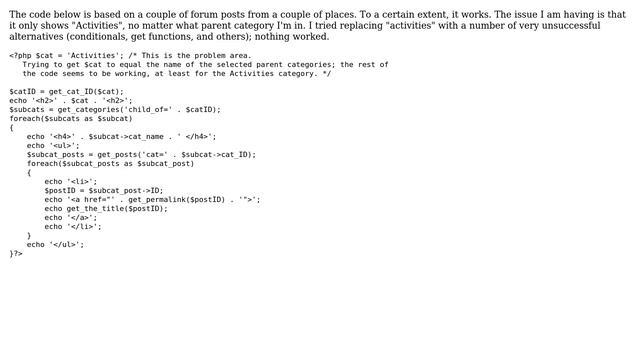 Wordpress: Getting categories to change appropriately when using $cat = ' '; смотреть онлайн