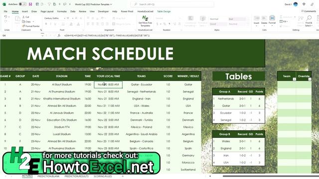 Free World Cup Prediction Template in Excel смотреть онлайн