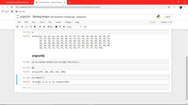 Sorting Numpy Arrays | Numpy Tutorial #8 смотреть онлайн