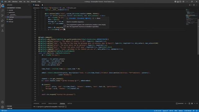 Advanced Discord Giveaway Bot In Python #3 | NikCode смотреть онлайн