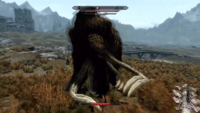 SKYRIM - How to kill a Mammoth without Magicka смотреть онлайн