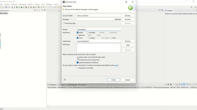 Java Hello world program in Eclipse IDE смотреть онлайн